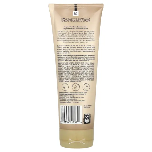 Jergens, Natural Glow, укрепляющее ежедневное увлажняющее средство, средство для загара без загара, 