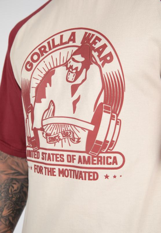 Gorilla Wear Футболка Logan Oversized T-Shirt Beige/Red