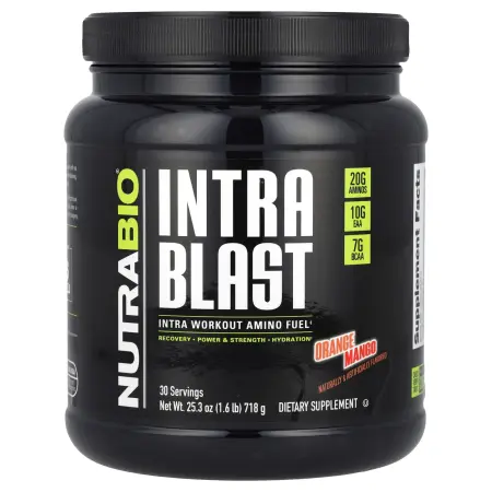 Nutrabio Labs, Intra Blast, Заряд аминокислот во время тренировки, Апельсина и манго, 718 грамм