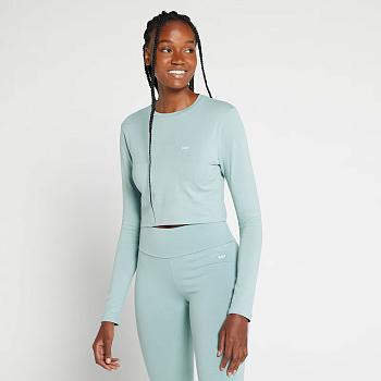 MyProtein Укороченный женский лонгслив MP Essential Body Fit Ice Blue