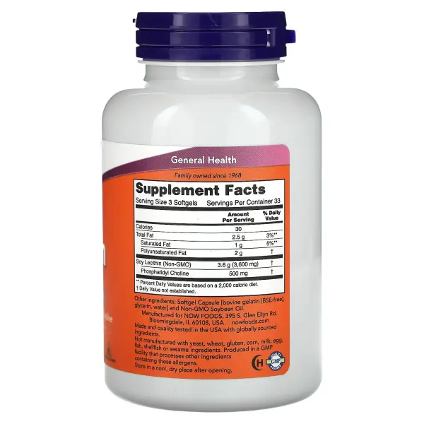 NOW Foods Лецитин 1200 мг 100 капсул