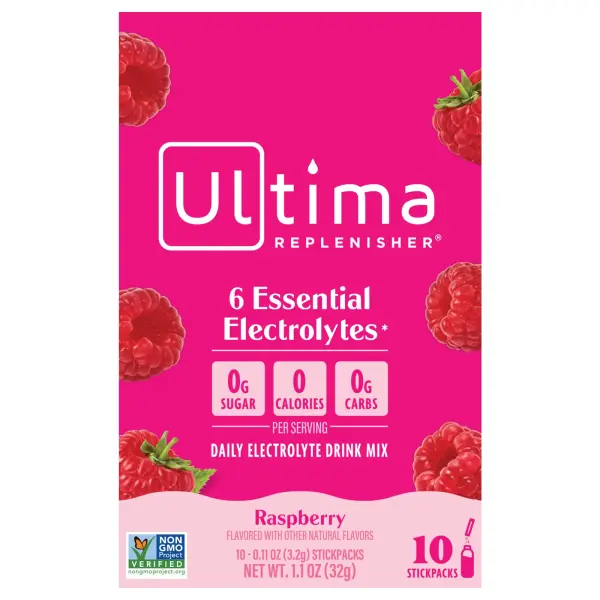 Ultima Replenisher, 6 Essential Electrolytes, ежедневная смесь для приготовления электролитов, малин