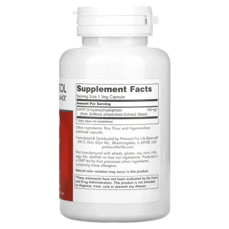 Protocol for Life Balance, 5-HTP, 100 мг, 90 растительных капсул – оригинальная продукция AthleticFuel