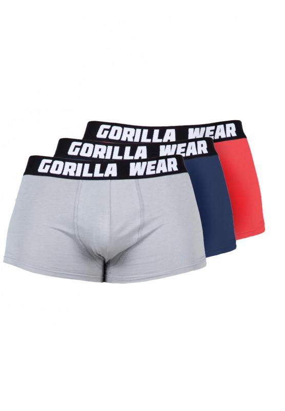 Gorilla Wear  Boxershorts 3-Pack - Gray/Navy/Red