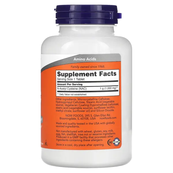 NOW Foods NAC 1000 мг 120 таблеток – оригинальная продукция AthleticFuel