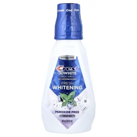 Crest, 3D White Brilliance, отбеливающий ополаскиватель для рта, без спирта, чистая мята, 500 мл