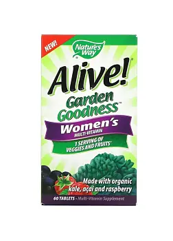 Фото Nature's Way, Alive! Garden Goodness, мультивитамин для женщин, 60 таблеток