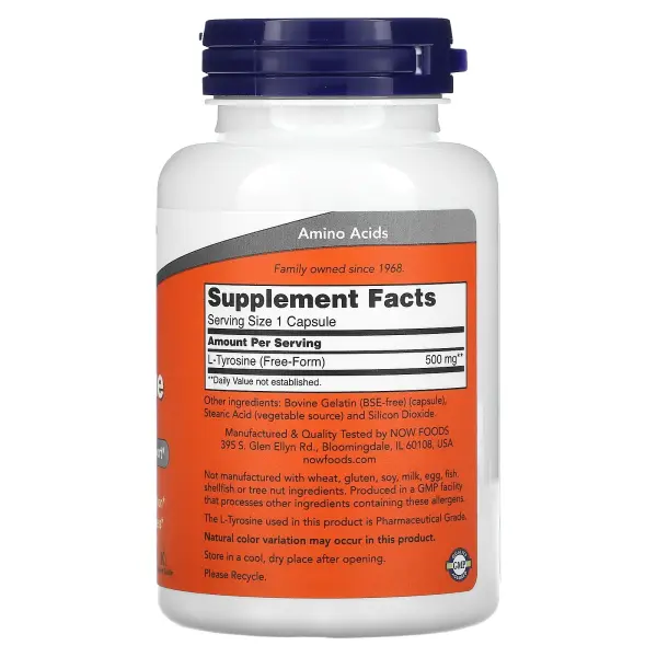 NOW Foods L-тирозин 500 мг 120 капсул