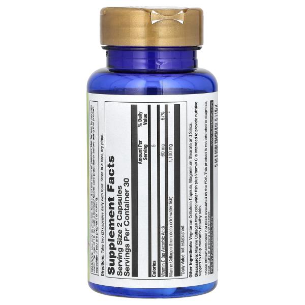 Nature's Life, морской коллаген, 60 капсул – оригинальная продукция AthleticFuel