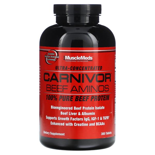 MuscleMeds, Carnivor Beef Aminos, 100%   , 300 