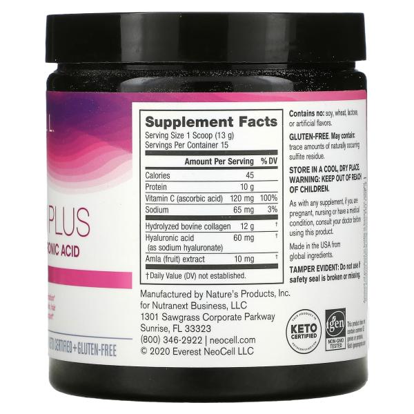 Neocell Super Collagen Plus коллаген с витамином C и гиалуроновой кислотой 195 г (6,9 унции)