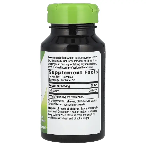 Nature's Way, L-теанин, 60 веганских капсул (100 мг на капсулу)