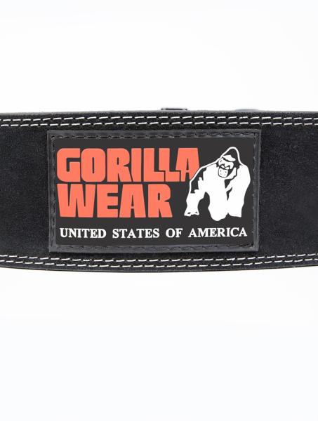 Gorilla Wear  4 Inch Leather Lifting Belt Black