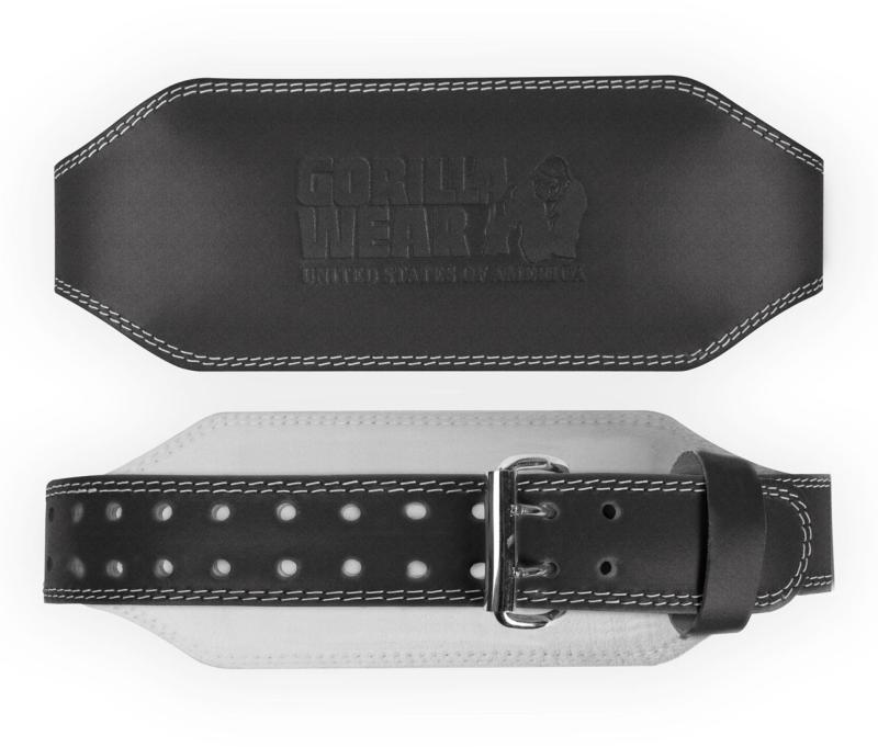 Gorilla Wear  6 Inch Padded Leather Lifting Belt  Black/Black