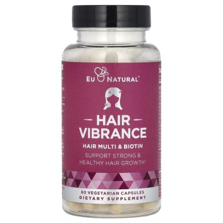 Eu Natural, Hair Vibrance, мультивитамины для волос и биотин, 60 вегетарианских капсул