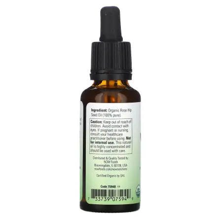 NOW Foods Solutions сертифицированное органическое масло семян шиповника 30 мл (1 жидкая унция)