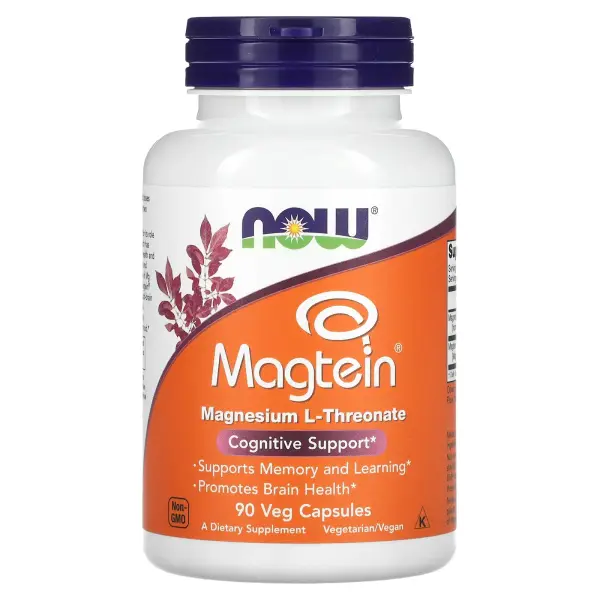 NOW Foods, Magtein, L-треонат магния, 90 растительных капсул – оригинальная продукция AthleticFuel