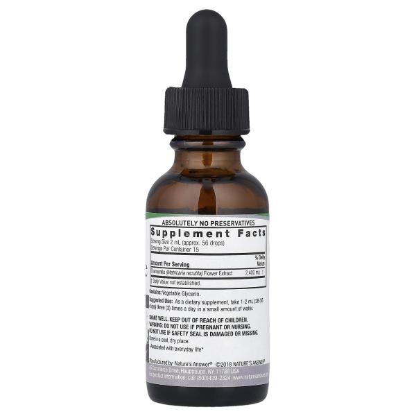 Nature's Answer, экстракт ромашки, без спирта, 30 мл (1 жидк. унция) – оригинальная продукция AthleticFuel