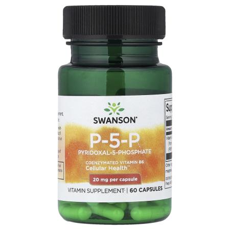 Swanson, П-5-П пиридоксаль-5-фосфат, 20 мг, 60 капсул