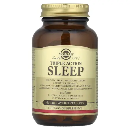 Solgar, Sleep, тройного действия, 60 трехслойных таблеток