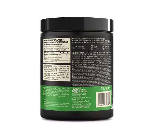 Optimum Nutrition Micronised Creatine Powder EU 317 g  – оригинальная продукция AthleticFuel