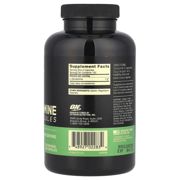 Optimum Nutrition Glutamine 1000 mg 240 капс. – оригинальная продукция AthleticFuel