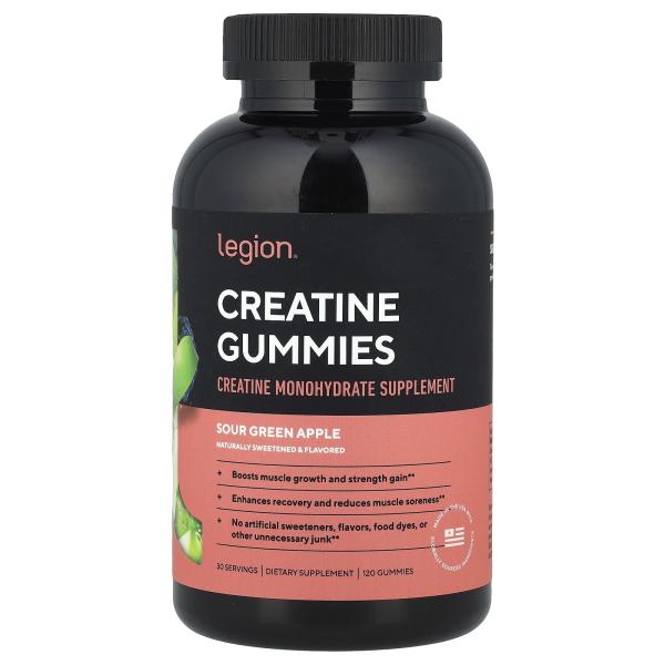 Legion Athletics Creatine Gummies 120 мармеладок со вкусом зеленого яблока – оригинальная продукция AthleticFuel
