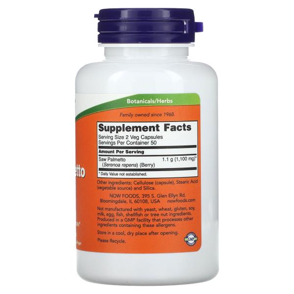 NOW Foods Ягоды серено 550 мг 100 растительных капсул