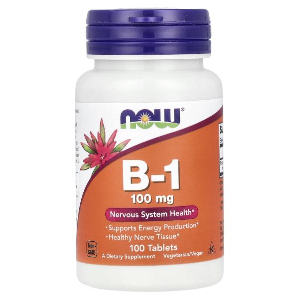 NOW Foods Витамин B1 100 мг 100 таблеток