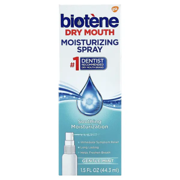 Biotene Dental Products, увлажняющий спрей от сухости во рту, нежная мята, 44,3 мл (1,5 жидк. унции)