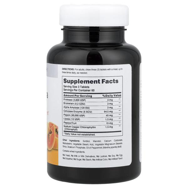 American Health, Super Papaya Enzyme Plus, жевательные таблетки с ферментами, папайя, 180 шт.