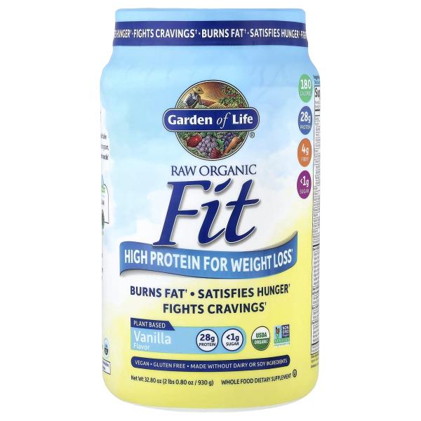 Garden of Life, RAW Organic Fit, с высоким содержанием белка для снижения веса, ваниль, 930 г (32,80