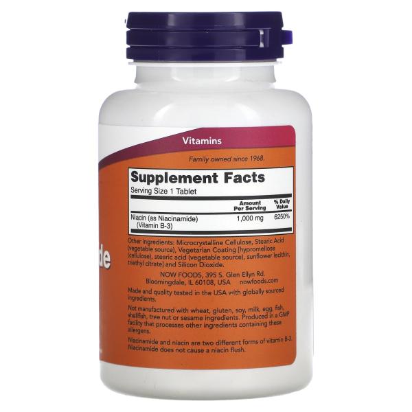 NOW Foods Никотинамид 1000 мг 90 таблеток – оригинальная продукция AthleticFuel