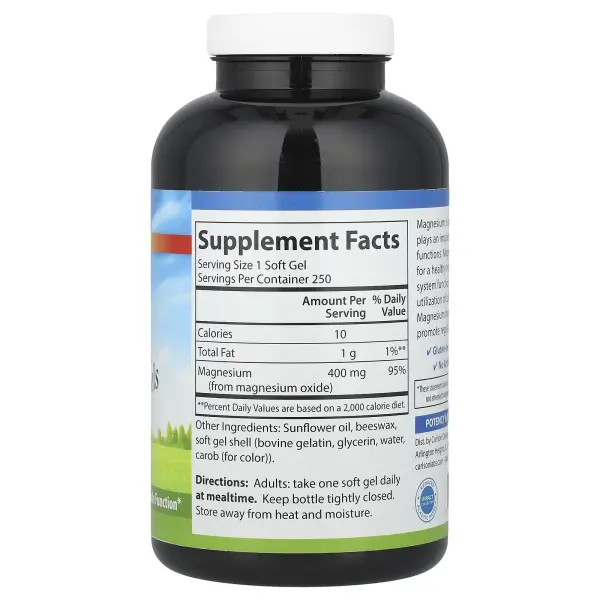 Carlson, жидкий магний, 400 мг, 250 капсул