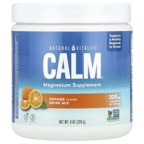 Natural Vitality, CALM, антистрессовая смесь для напитков, с кальцием, малина и лимон, 226 г (8 унци