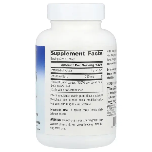 Planetary Herbals, кошачий коготь, 750 мг, 90 таблеток