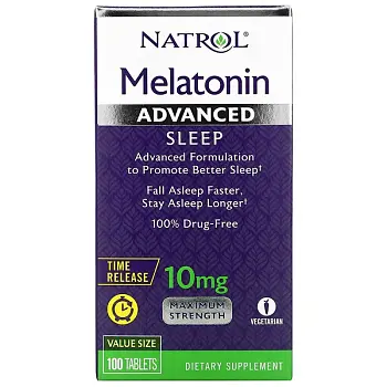 Фото Natrol, Мелатонин, улучшенный сон, медленное высвобождение, 10 мг, 100 таблеток