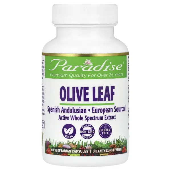 Paradise Herbs, Экстракт оливковых листьев, 250 мг, 60 вегетарианских капсул