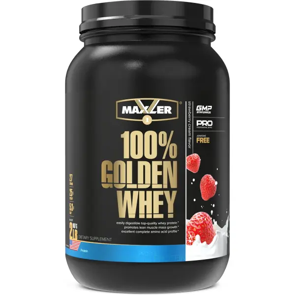 Maxler 100% Golden Whey 900 г (Клубничное мороженое)