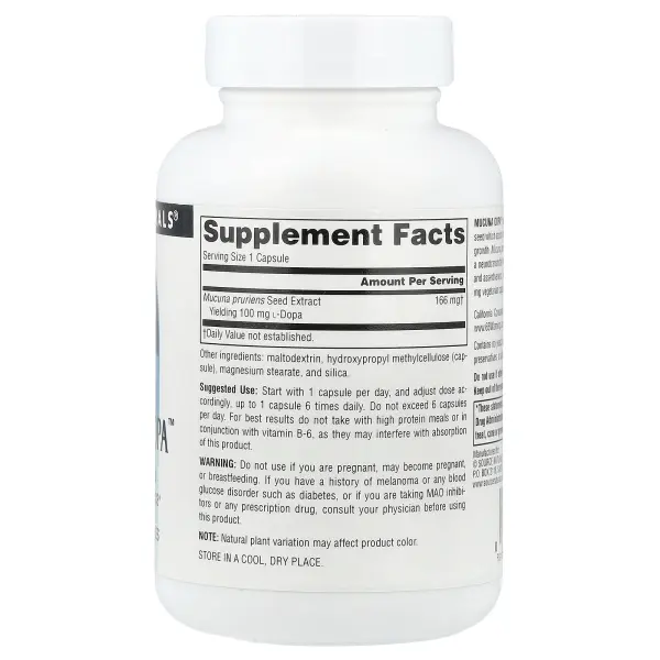 Source Naturals, Mucuna Dopa, 100 мг, 120 капсул