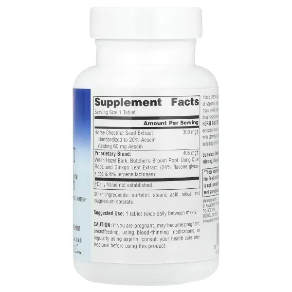 Planetary Herbals, Конский каштан, здоровье вен, 705 мг, 90 таблеток