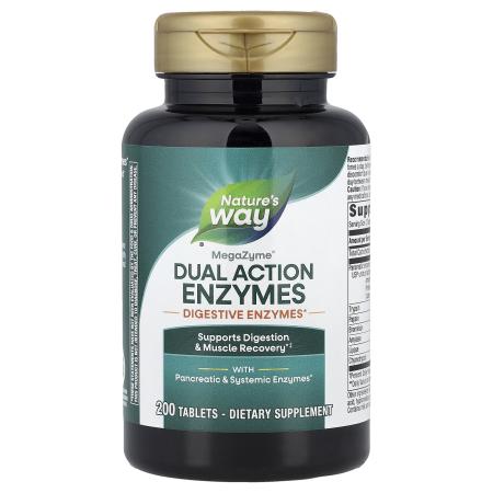 Nature's Way, Mega-Zyme®, ферменты для поджелудочной железы и системные ферменты, 200 таблеток – оригинальная продукция AthleticFuel