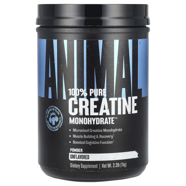 Animal, 100% чистый креатин моногидрат ™, порошок, без добавок, 1 кг (2,2 фунта)