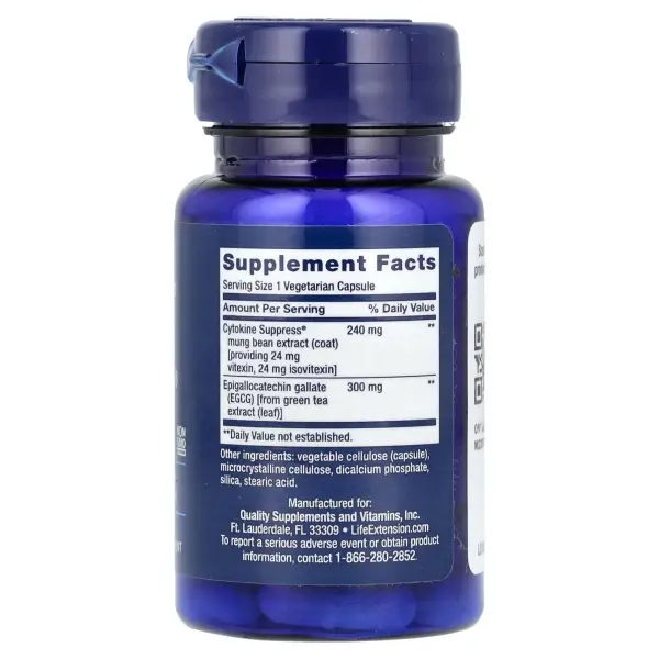 Life Extension, Цитокин с ЭГКГ, 30 растительных капсул – оригинальная продукция AthleticFuel