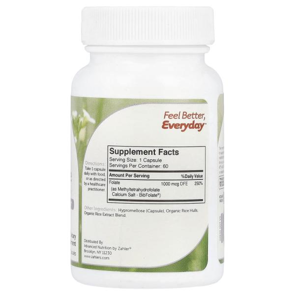 Zahler, Метилфолат, 60 капсул – оригинальная продукция AthleticFuel