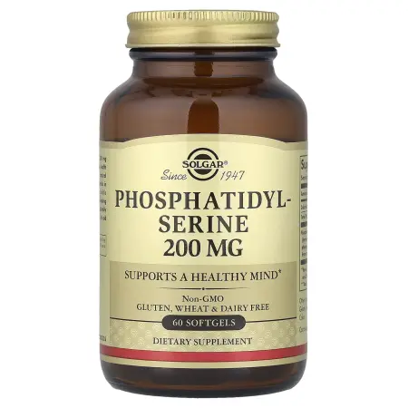 Solgar, Фосфатидилсерин, 200 мг, 60 мягких желатиновых капсул