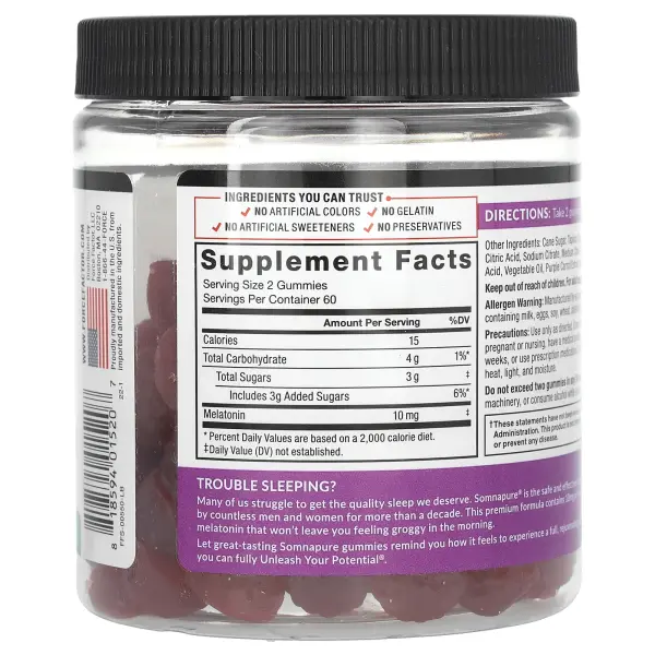 Force Factor, Somnapure®, вкусные жевательные таблетки с мелатонином, ягодный вкус, 120 жевательных  Force Factor, Somnapure®, вкусные жевательные таблетки с мелатонином, ягодный вкус, 120 жевательных
