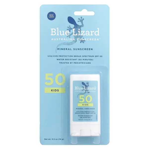 Blue Lizard Australian Sunscreen, Минеральное солнцезащитное средство-стик для детей, SPF 50+, 14 г 