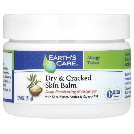 Earth's Care, Бальзам для сухой и потрескавшейся кожи, с маслом ши, арникой и маслом каяпуты, 71 г (
