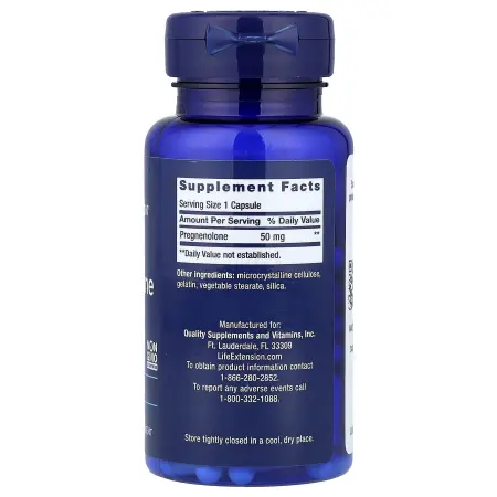 Life Extension, прегненолон, 50 мг, 100 капсул